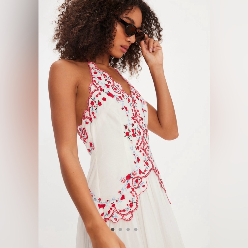 FREE PEOPLE NWT Valenciana White Midi Dress - Picture 2 of 9
